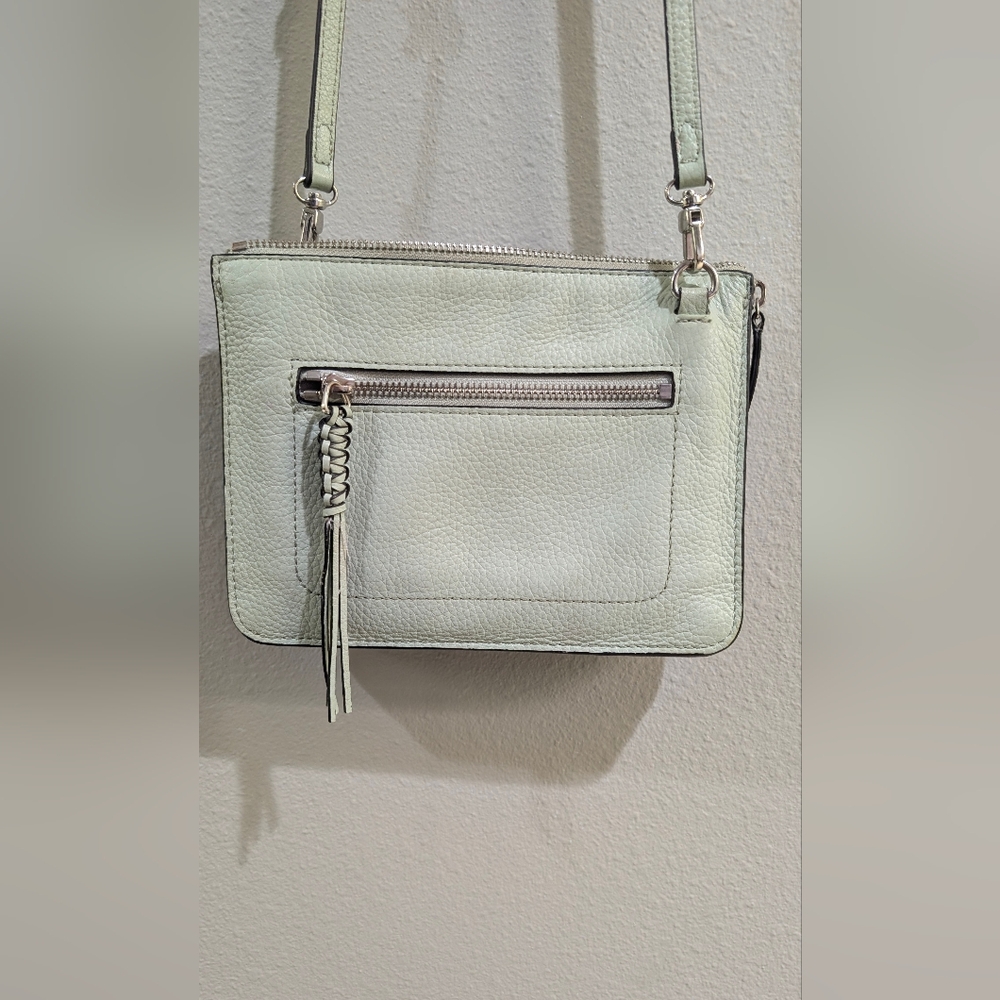Vince Camuto Mani Pebbled Mint Green Leather Crossbody